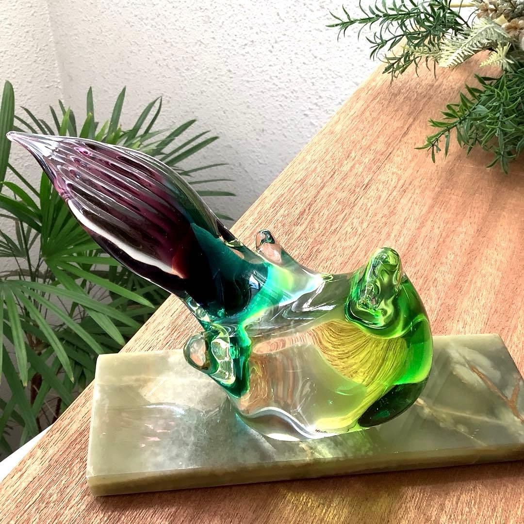 Malti Glass 【Love Birds/ラヴ バード】台座付 ガラス工芸