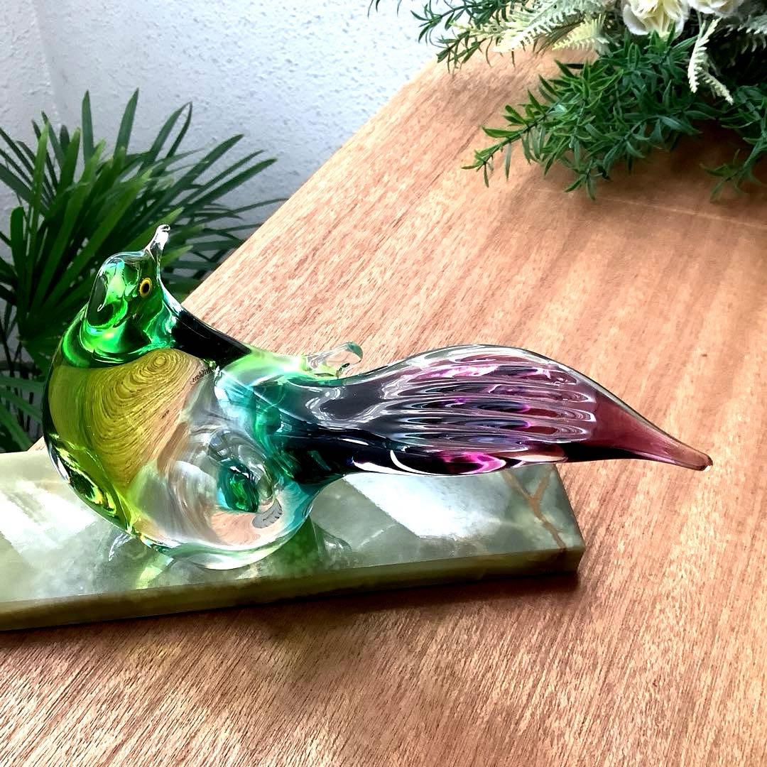 Malti Glass 【Love Birds/ラヴ バード】台座付 ガラス工芸