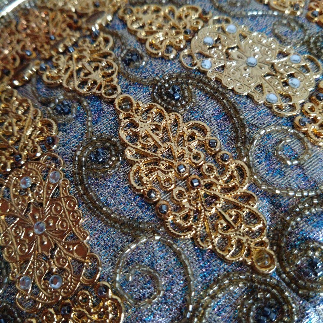 希少　皇室御用達　LUMY　はしもと　ビーズ　 刺繍　バッグ　がま口