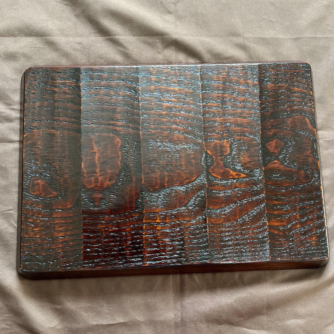 栗拭漆我谷盆　353mm×250mm×24mm　折敷　トレー　№9024