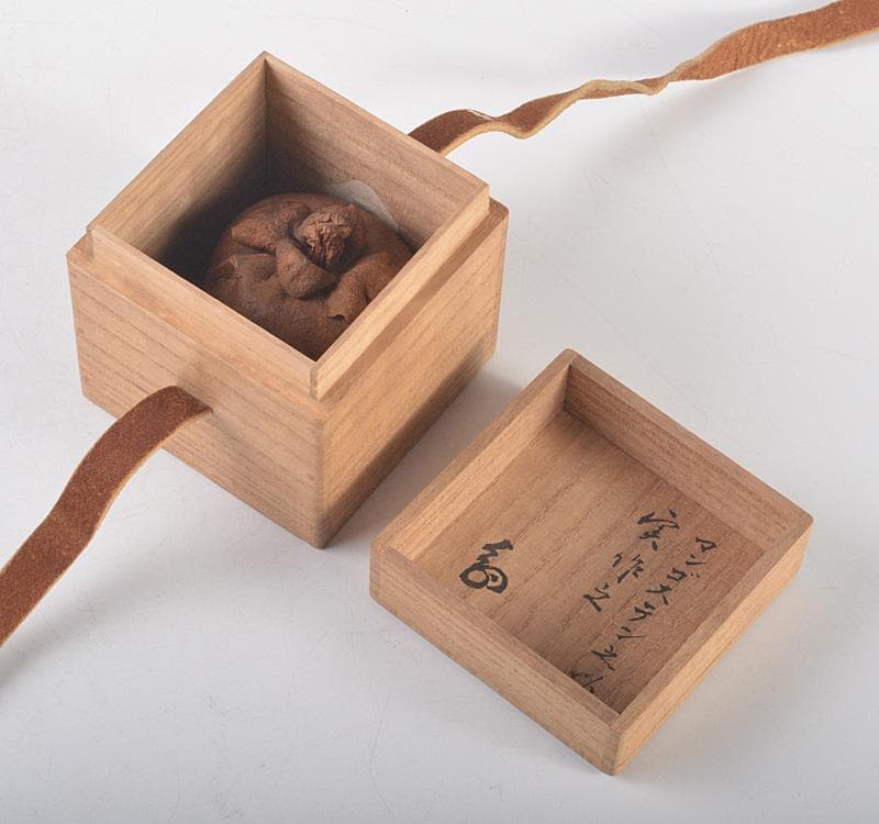 茶道具　マンゴスチン　内漆塗　時代箱　花押あり　M　R5248