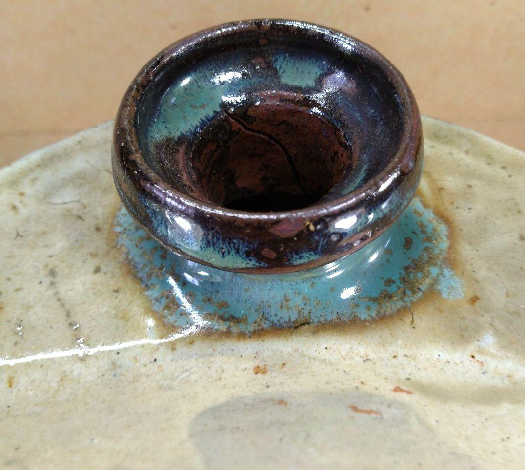 【本物保証】金城次郎 魚紋抱瓶 共箱 栞 美品 人間国宝 壺屋焼 壷屋焼