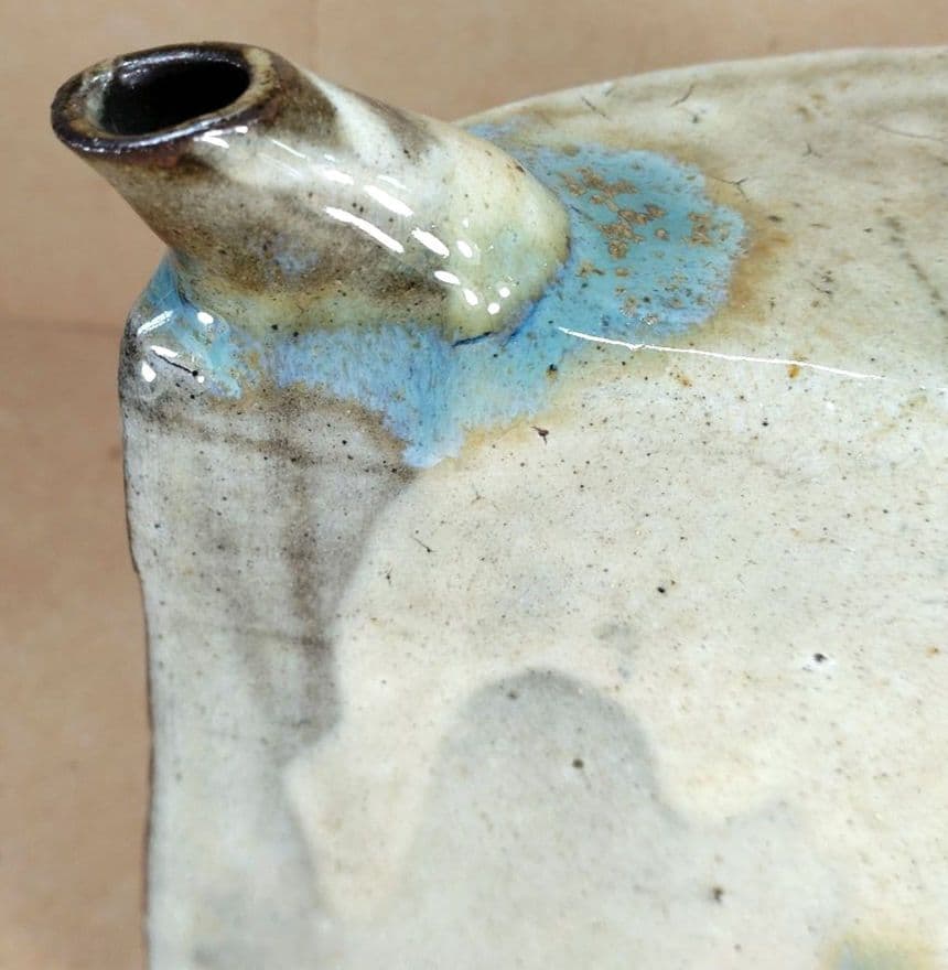 【本物保証】金城次郎 魚紋抱瓶 共箱 栞 美品 人間国宝 壺屋焼 壷屋焼