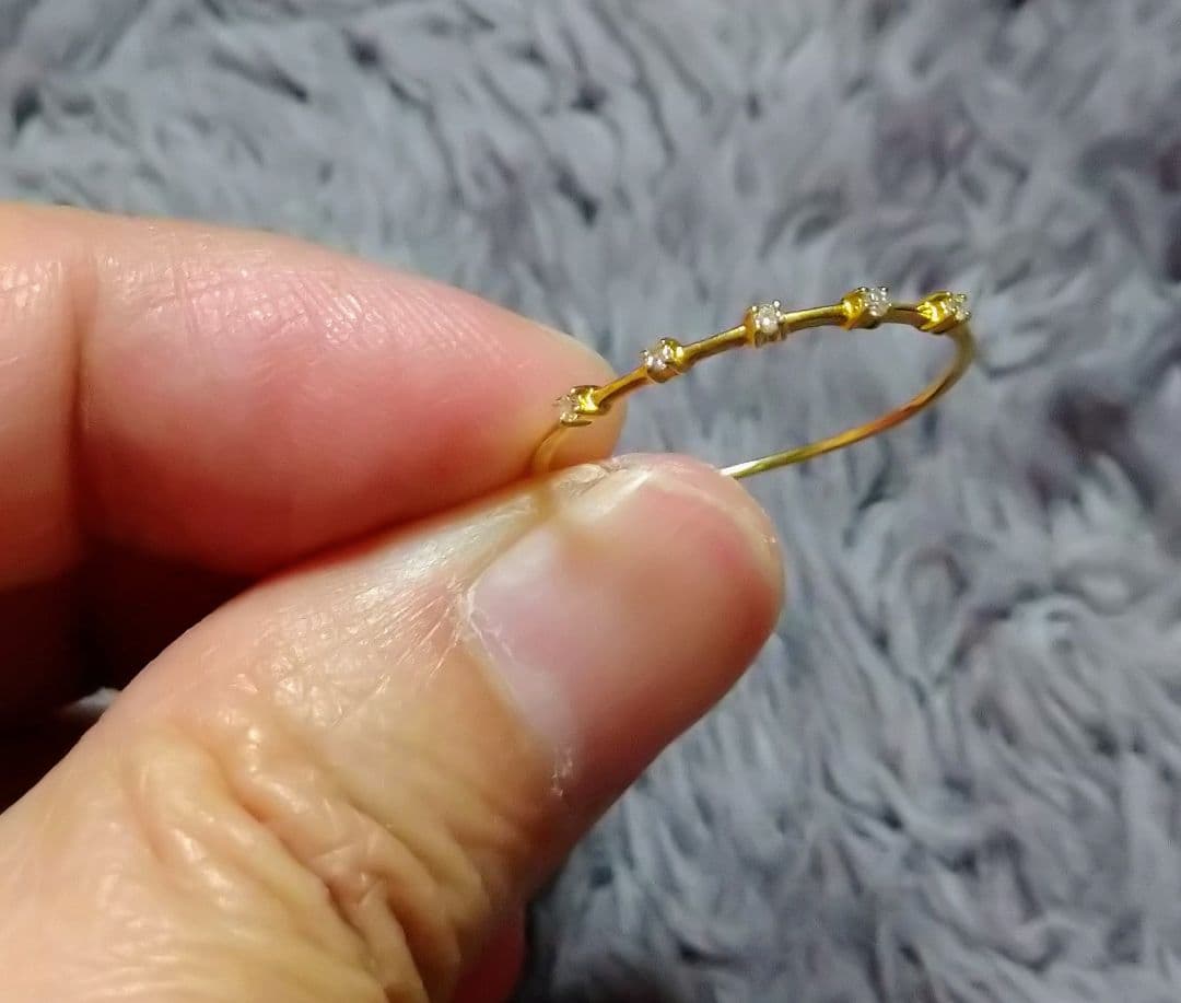 美品　K18 ダイヤモンドリング 0.03ct　サイズ14,5〜15