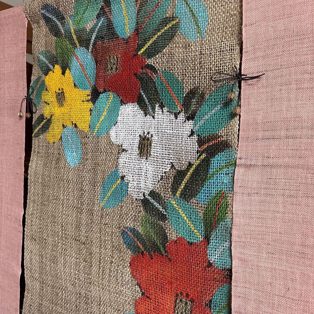 魯山人の四季 手描き本麻のれんコレクション 全4点 タペストリー 未