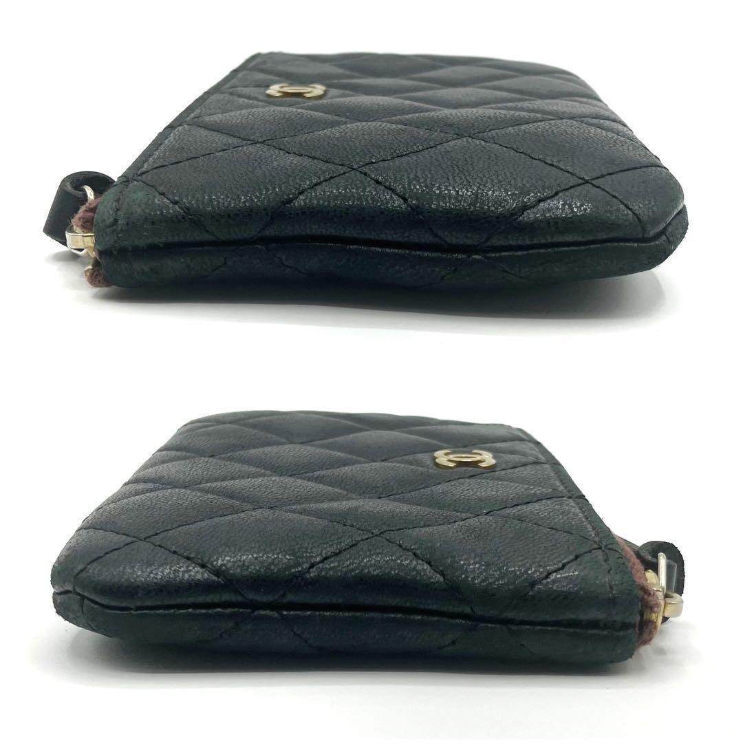 良品✨ シャネル マトラッセ ラムスキン ポーチ ブラック