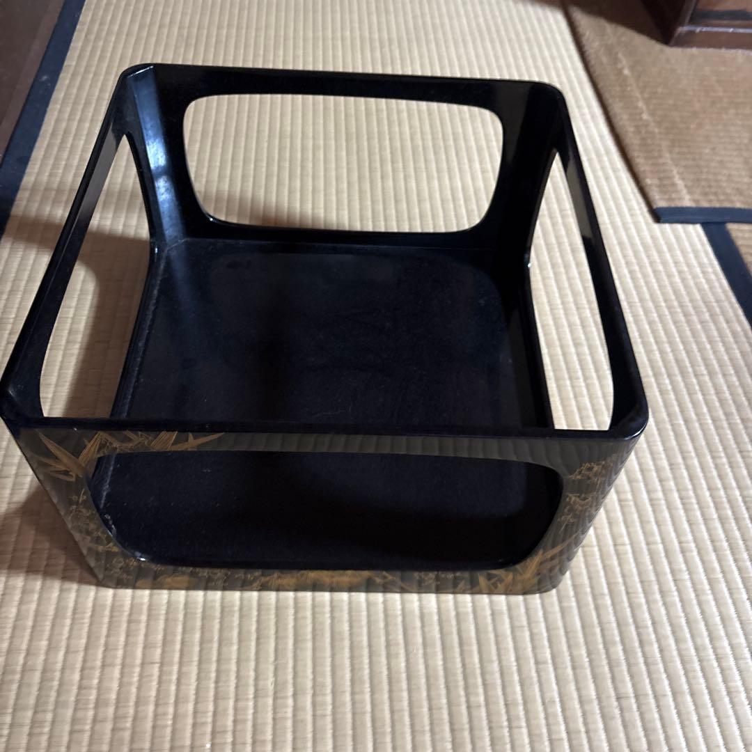 宗和膳　蒔絵台　昭和レトロ漆器　蒔絵漆塗り　お膳台　足付きお膳台　昭和レトロ