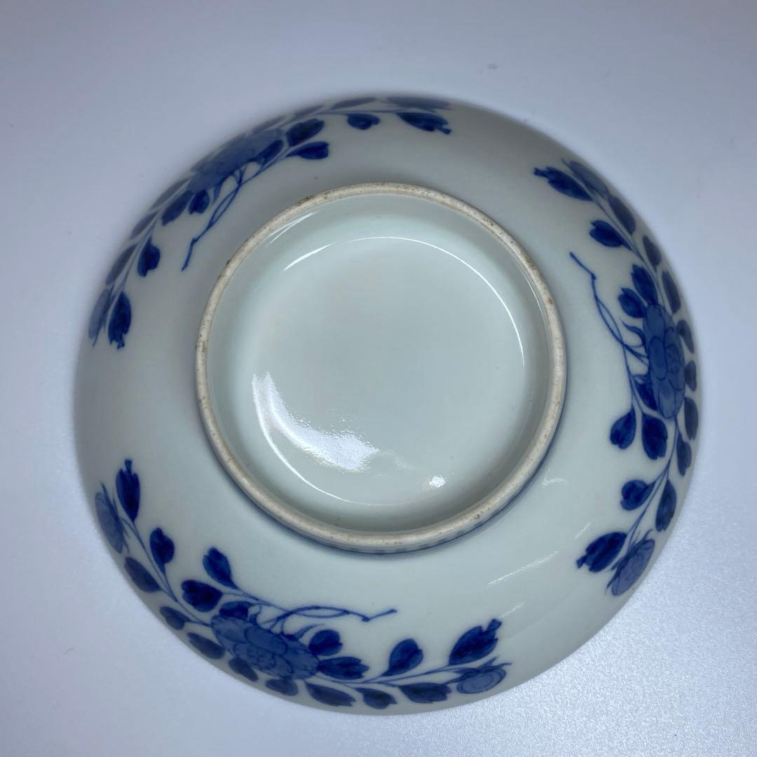 江戸中後期　極上手鍋島焼染付山水風景画皿　木箱付　本Y7-0331☆1Fタニト