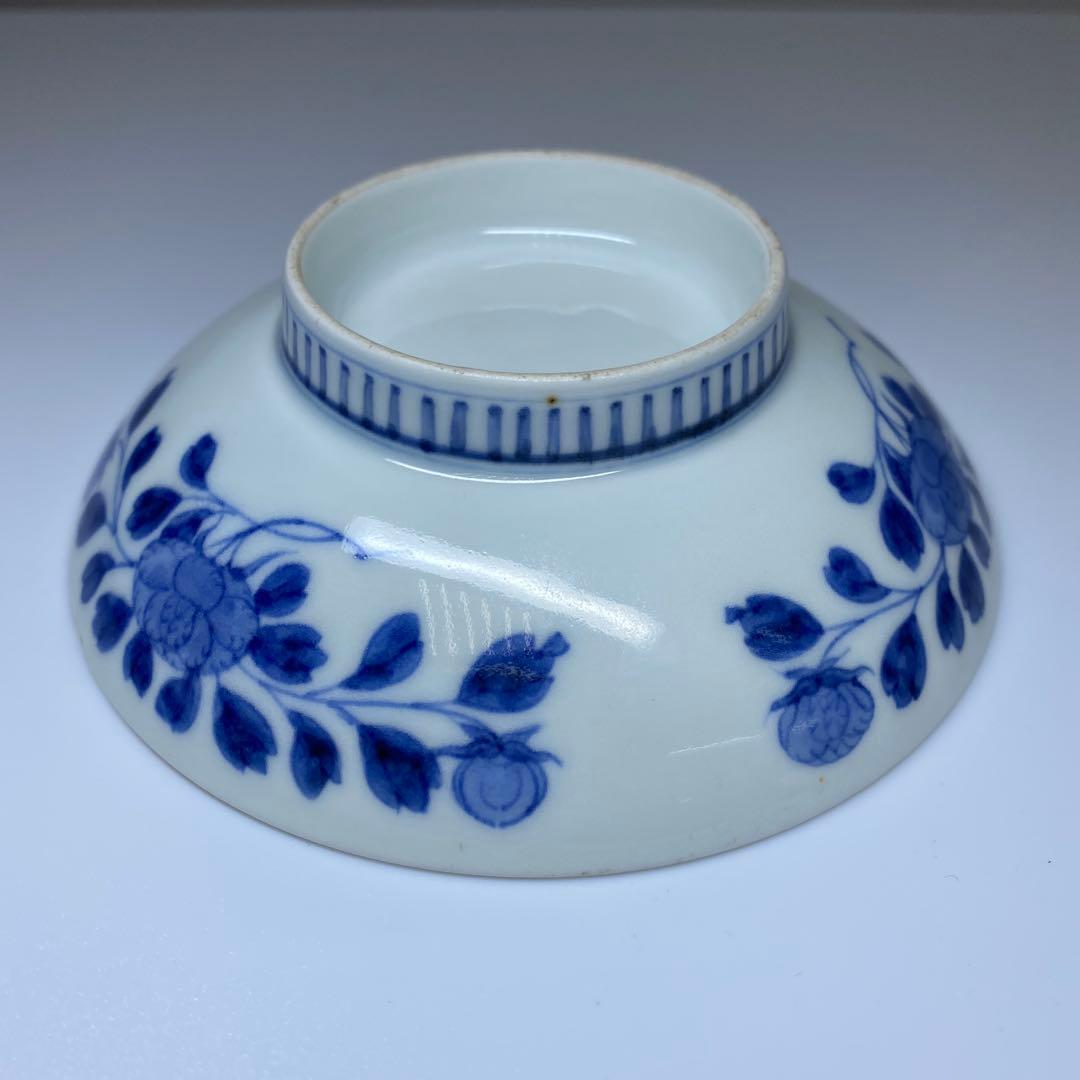 江戸中後期　極上手鍋島焼染付山水風景画皿　木箱付　本Y7-0331☆1Fタニト