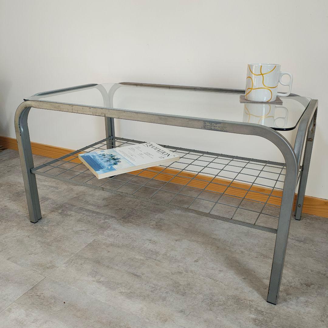 昭和レトロ ミッドセンチュリー アイアンフレームセンターテーブル