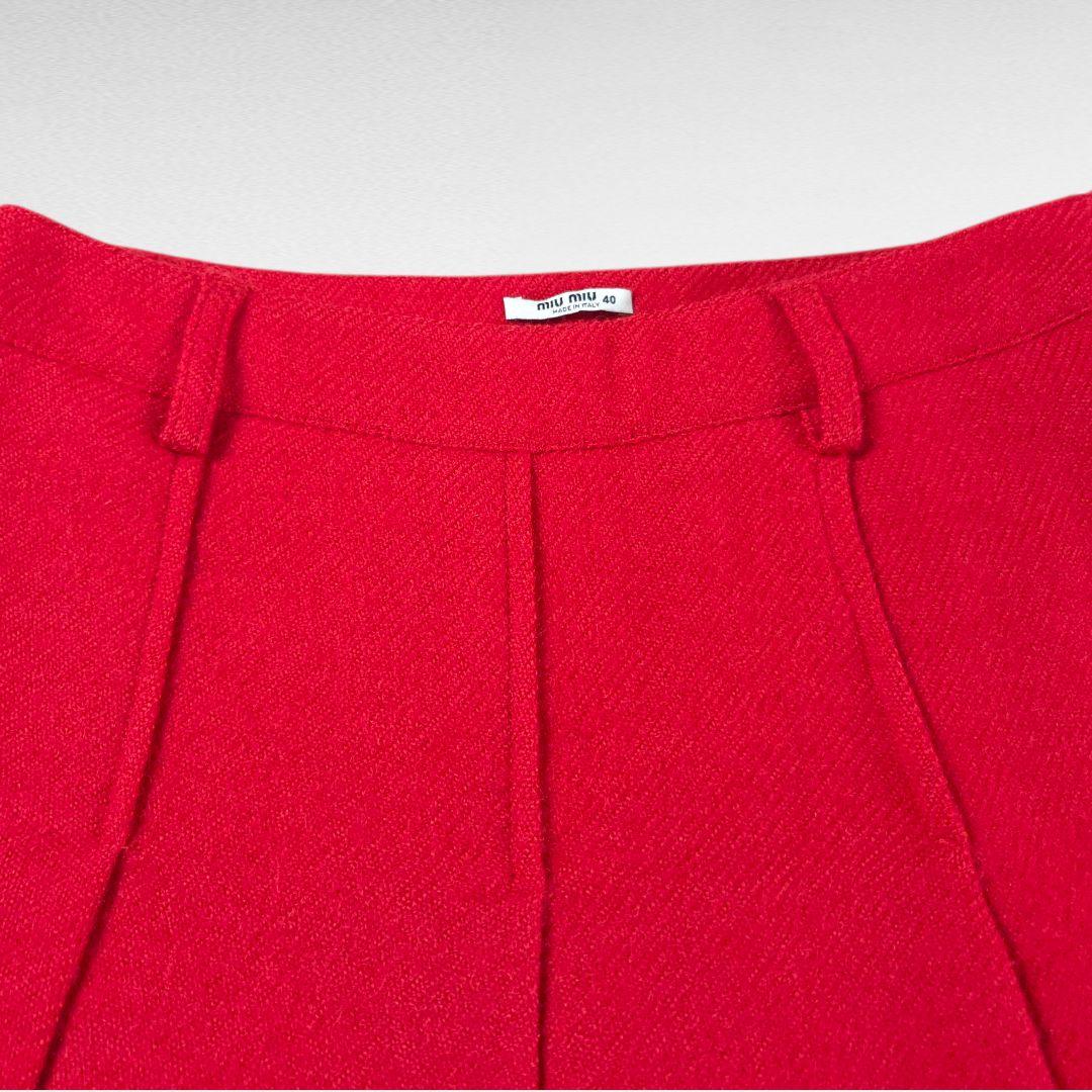 スカート MIU MIU Red Pleats Skirt Archive
