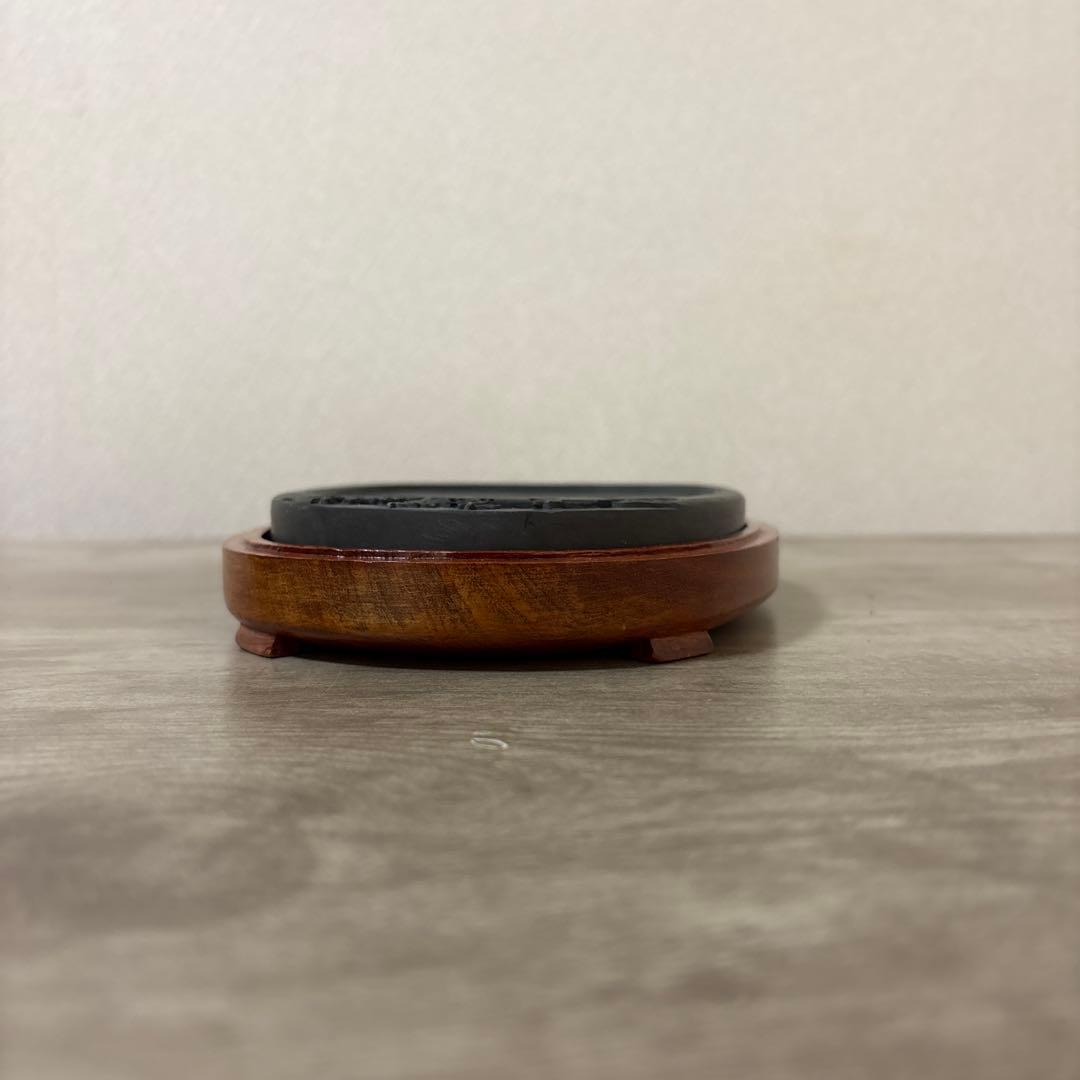 梅花坑　端渓硯　書道具　旧坑　鶯　梅