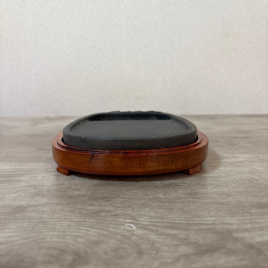 梅花坑　端渓硯　書道具　旧坑　鶯　梅