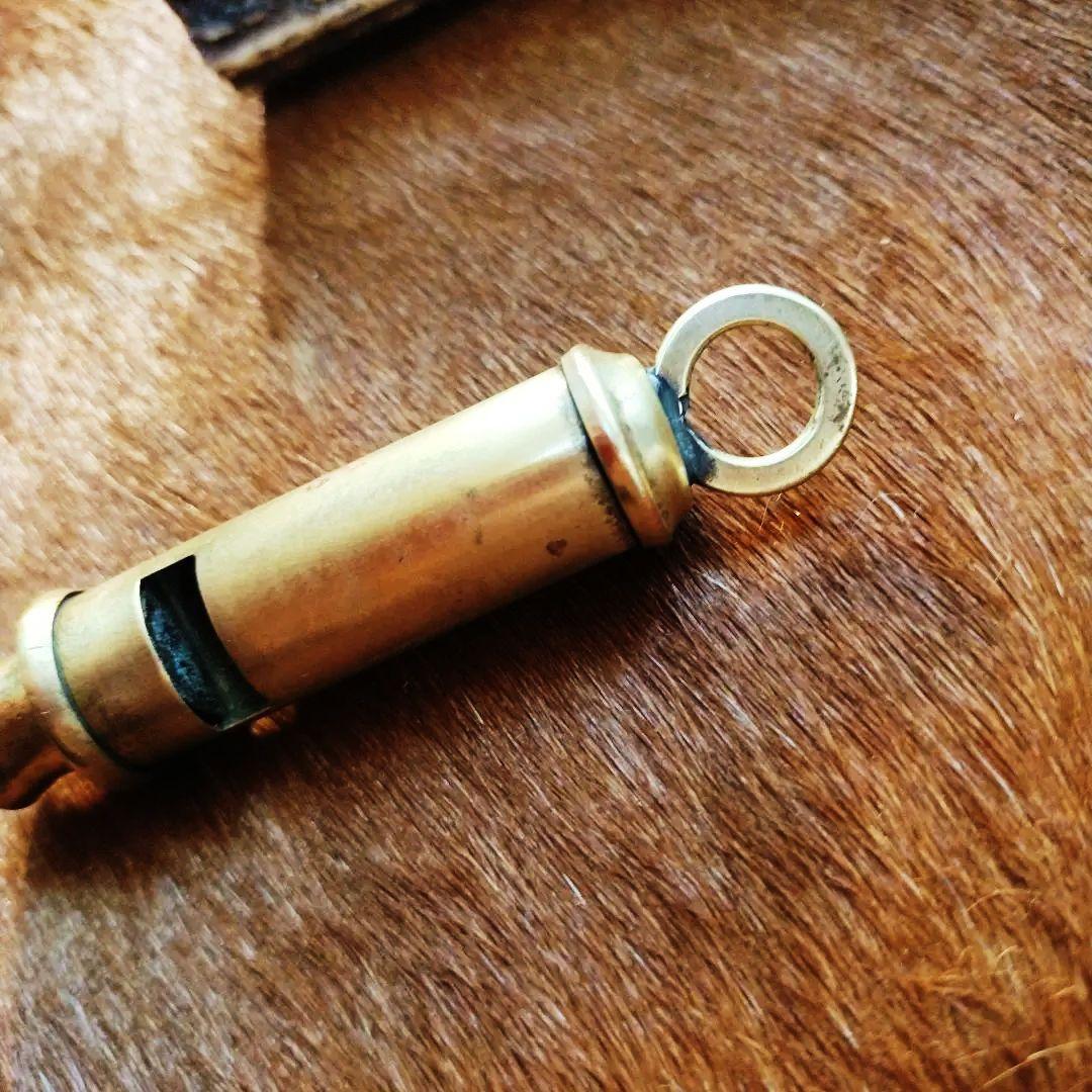 日本ボーイスカウト連盟公式ビンテージ BSJロゴ入り真鍮ホイッスル