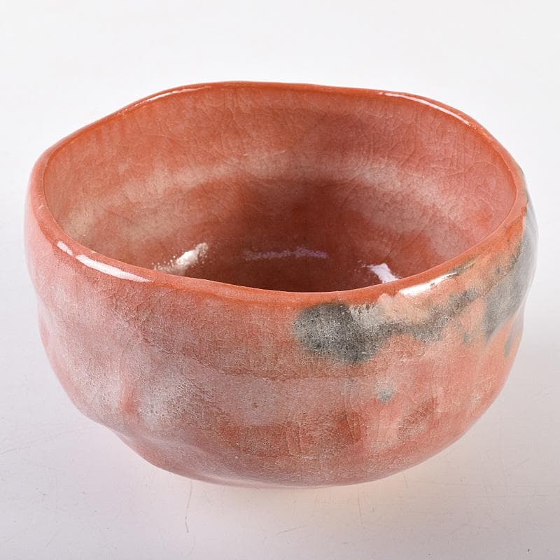 十四代 楽吉左衛門 覚入作 赤楽茶碗 銘「露霜」 即中斎極め箱 M R8068