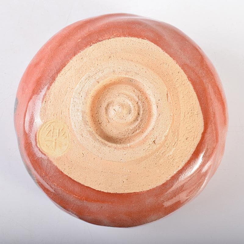 十四代 楽吉左衛門 覚入作 赤楽茶碗 銘「露霜」 即中斎極め箱 M R8068