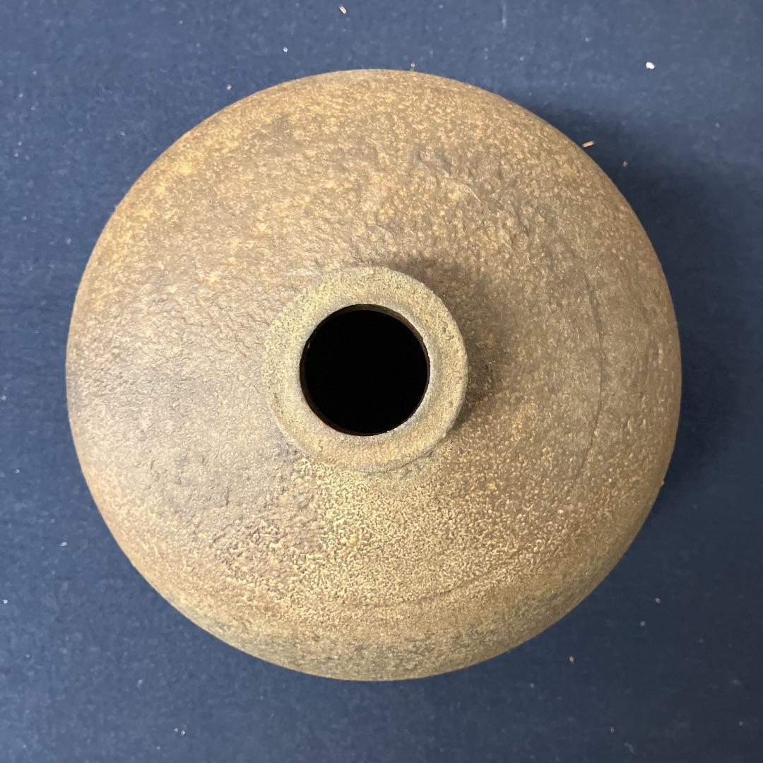 No.654やきもの 人間国宝藤原雄 備前壷 共箱 美品