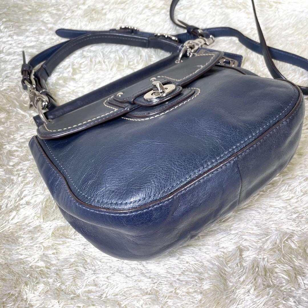 コーチ 2WAY ショルダーバッグ ニューウィリス 70アニバーサリー ネイビー