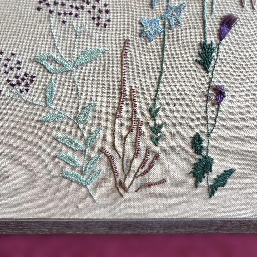 衝立 仕切り 枕屏風 花柄刺繍 アンティーク 骨董