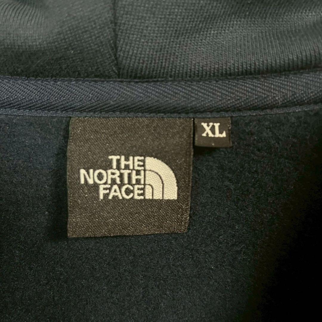 1【希少XL】ノースフェイス☆フード刺繍ビッグロゴ リアビュー☆7414