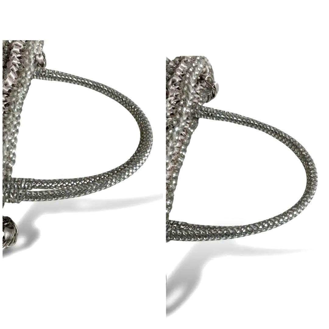 アンテプリマ ショルダーバッグ ハンド チェーン 2WAY リボン シルバー