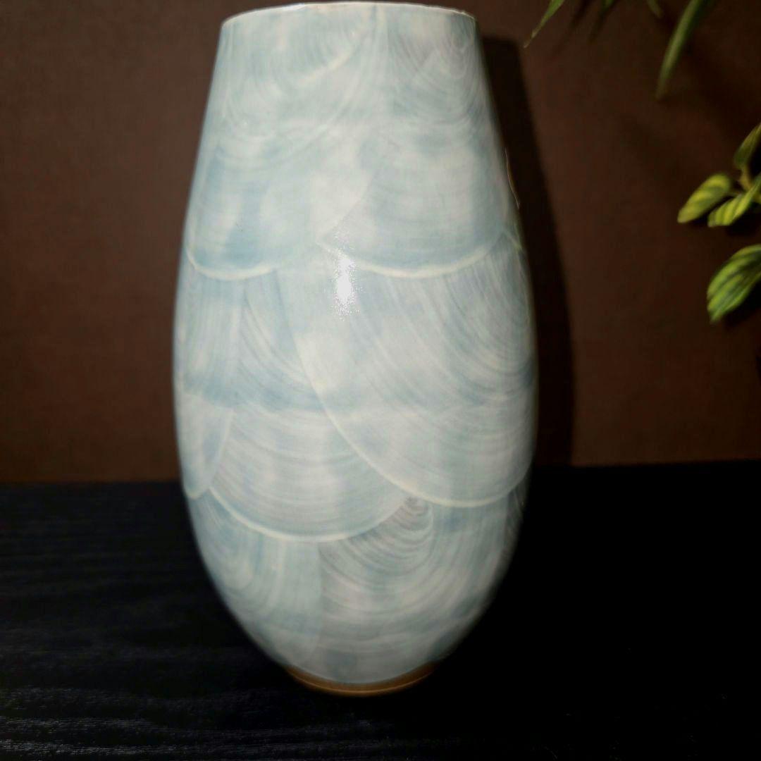 京焼/清水焼　陶葊　土渕陶あん　白掛桜　花生　15cm　小ぶり