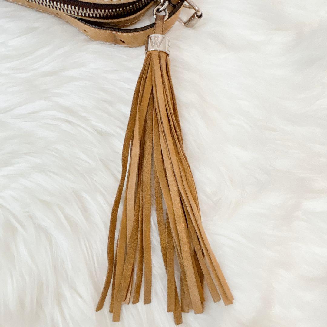 ロエベ　ショルダーバッグ　アナグラム　ラインストーン　ビジュー　フリンジ　ミニ