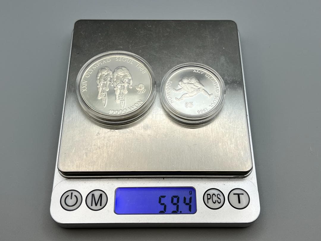 1988年 ソウルオリンピック 記念銀貨 2枚セット 重量約59g(ケース込)