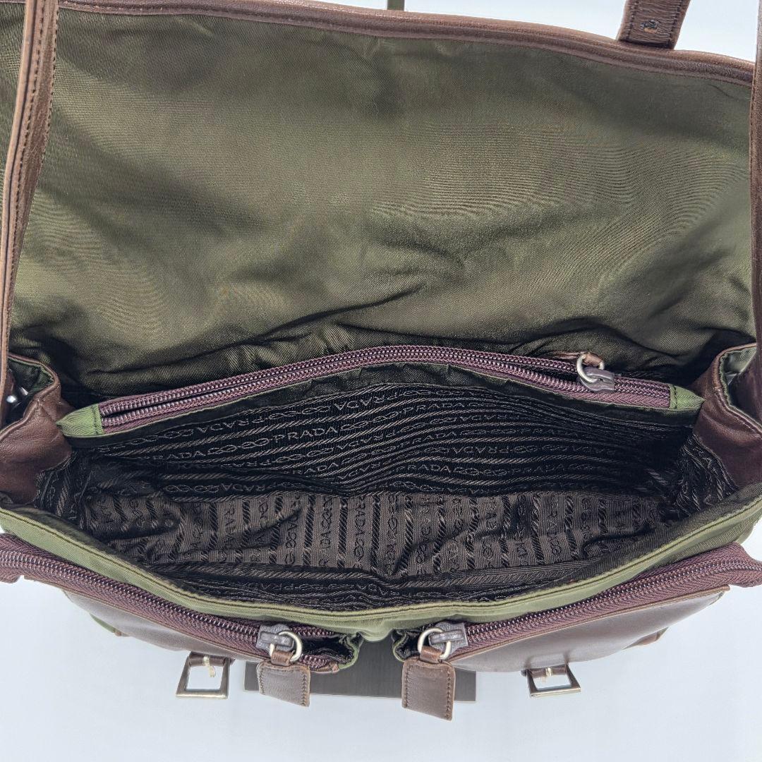 【良品】PRADA ナイロン ショルダーバッグ グリーン ヴィンテージ 肩掛け