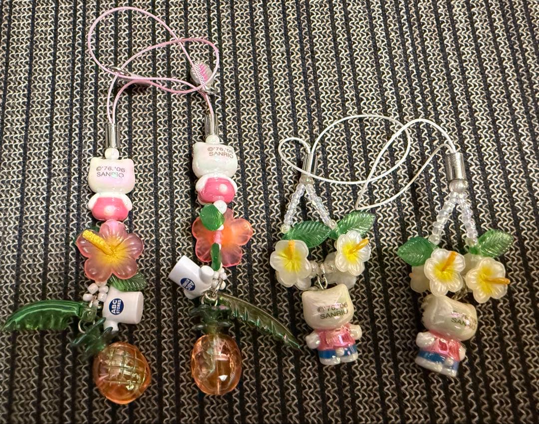 ご当地　限定 白キテイkitty 根付けストラップ ABCstore ４点