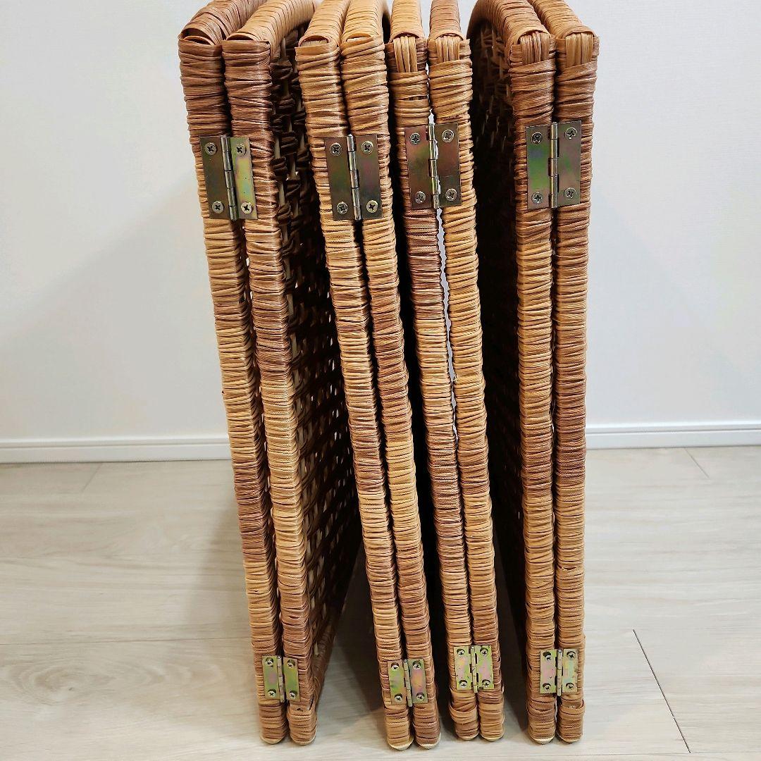 2個セット】ペピー 軽量ついたてペットゲート ラタン調 折り畳み