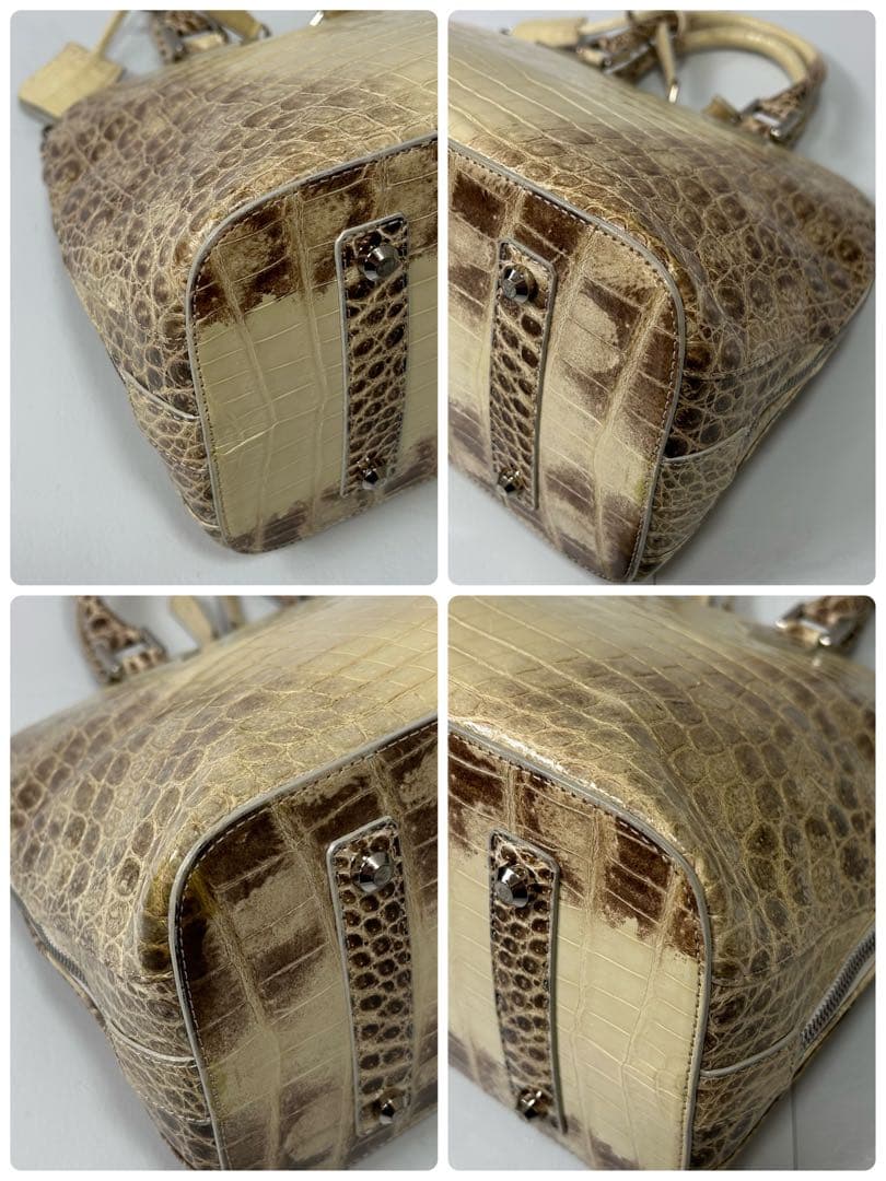 JRA公認 高級 ヒマラヤクロコ ハンドバッグ 未使用級 レディース