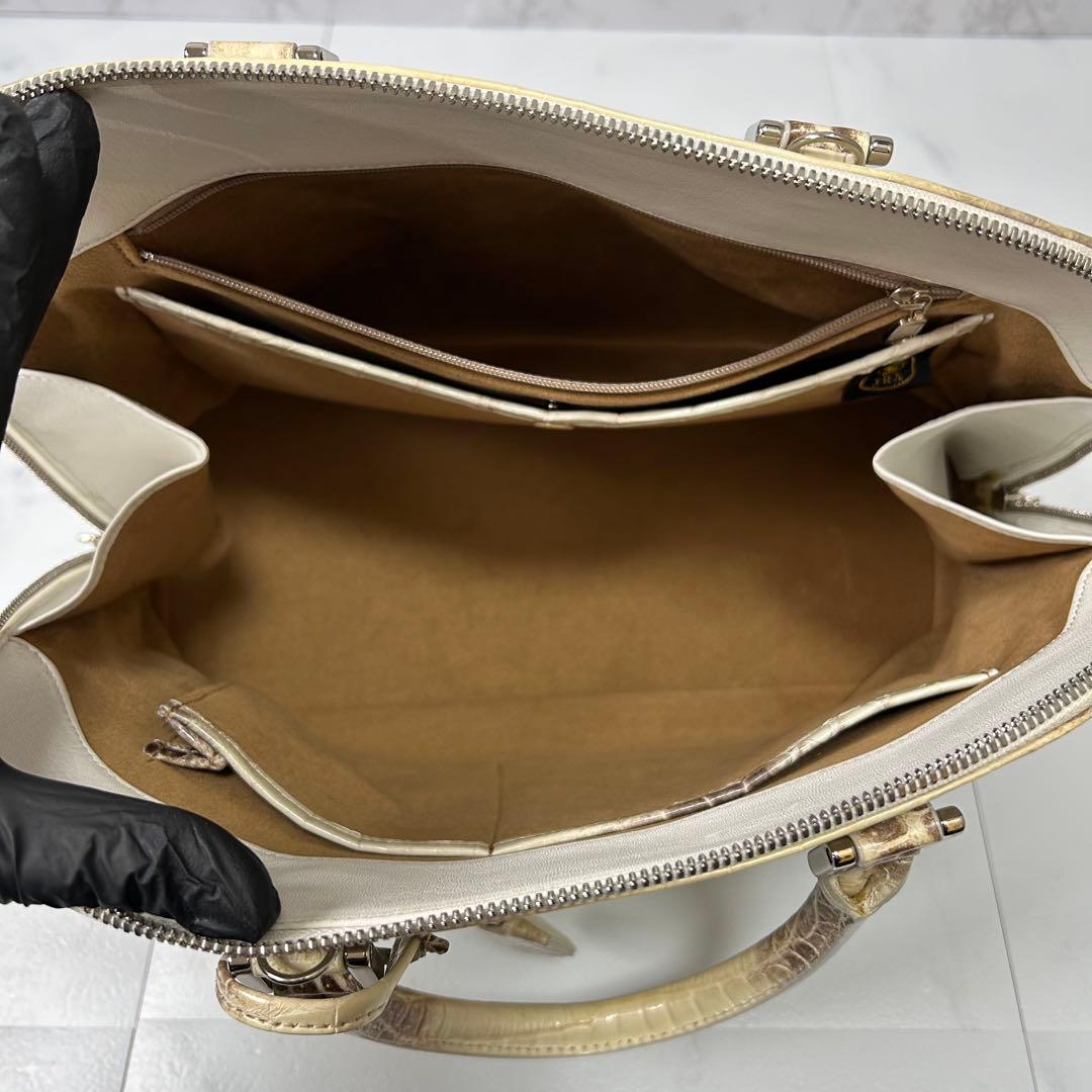 JRA公認 高級 ヒマラヤクロコ ハンドバッグ 未使用級 レディース