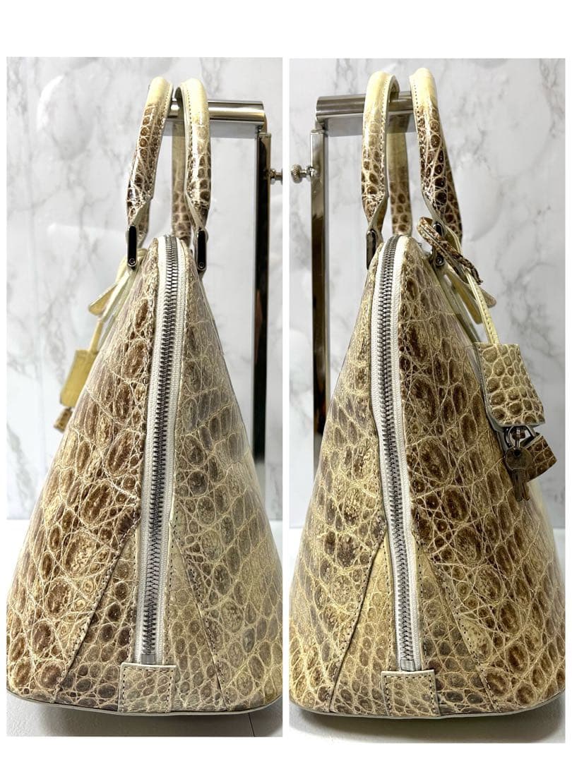 JRA公認 高級 ヒマラヤクロコ ハンドバッグ 未使用級 レディース