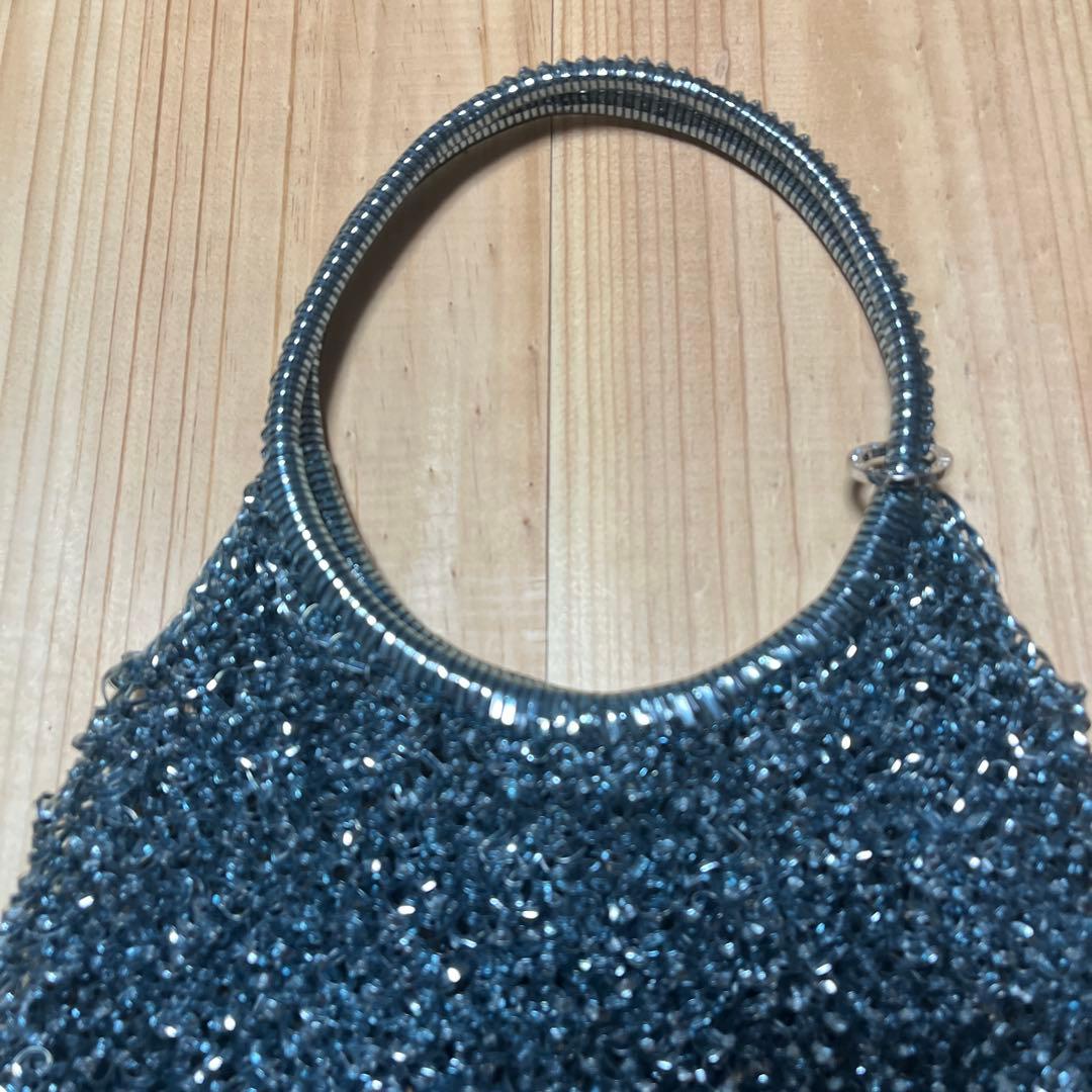 ANTEPRIMA シルバー ビーズ編み パーティーバッグ