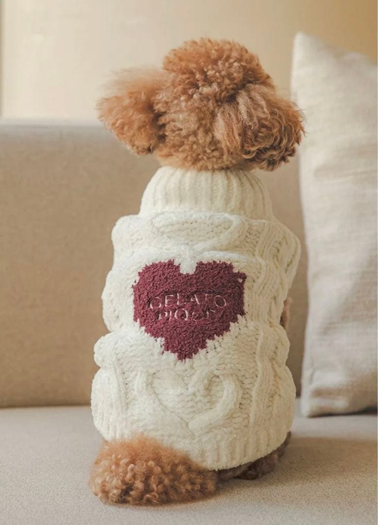 ジェラートピケ ハートアランハイネックプルオーバー Sサイズ