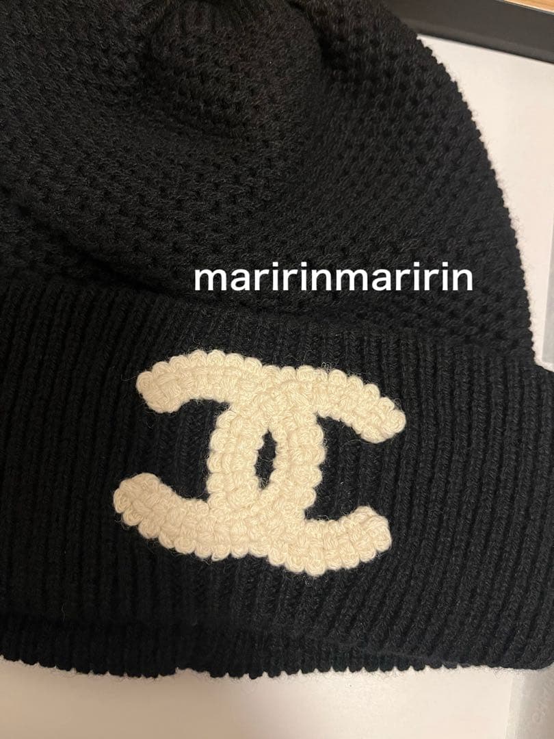 CHANEL 大人気 入荷困難 ニット帽 ブラック ホリデーラッピング
