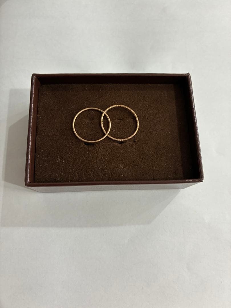 アガット　K10 2連ゴールドリング　11号