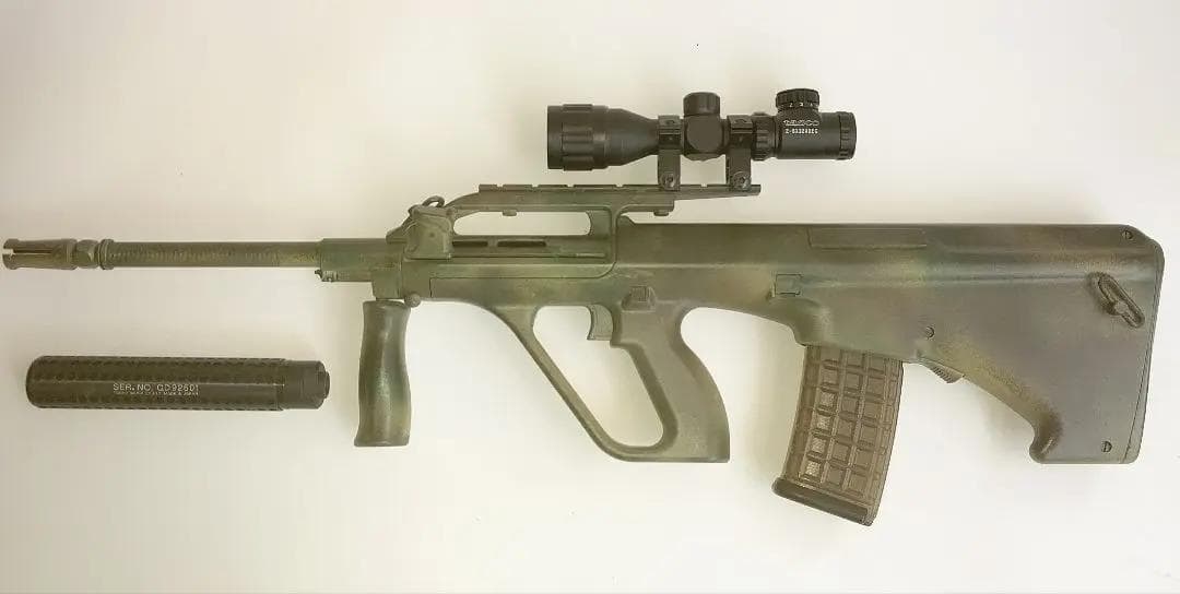 STEYR AUG 　スコープ、サイレンサー(ロング), 充電器 付