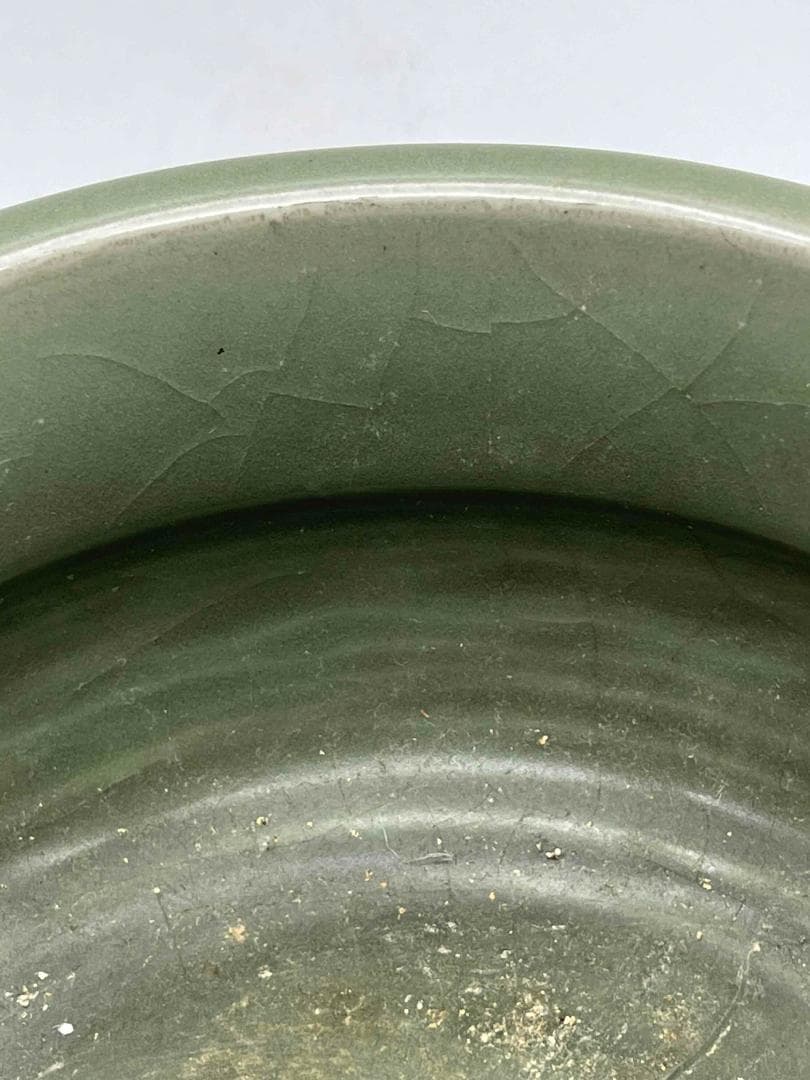 明時代 青磁 龍泉窯花卉文簋形香炉(E-75)