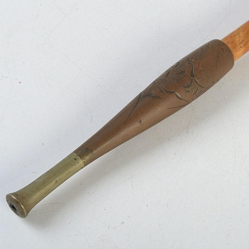 時代提げ物 喫煙具 銅製 村田銘刻印 煙管 キセル N 9413