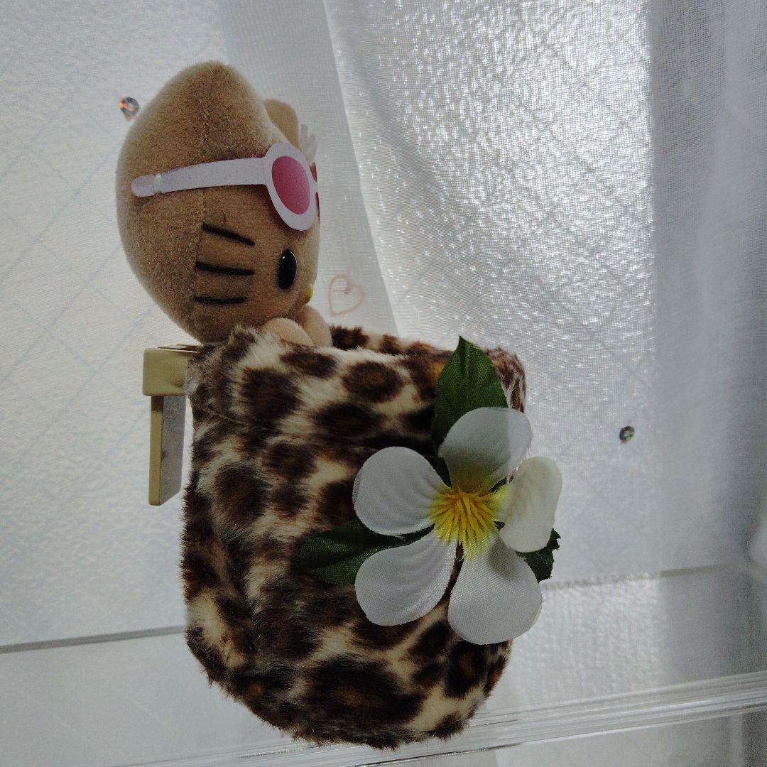 希少 ハローキティ 日焼け ヒョウ柄 ドリンクホルダー ぬいぐるみ