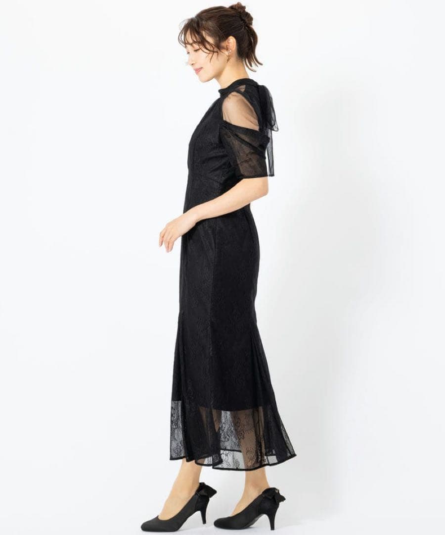 SNIDEL スナイデル　シアーショルダーレースドレス