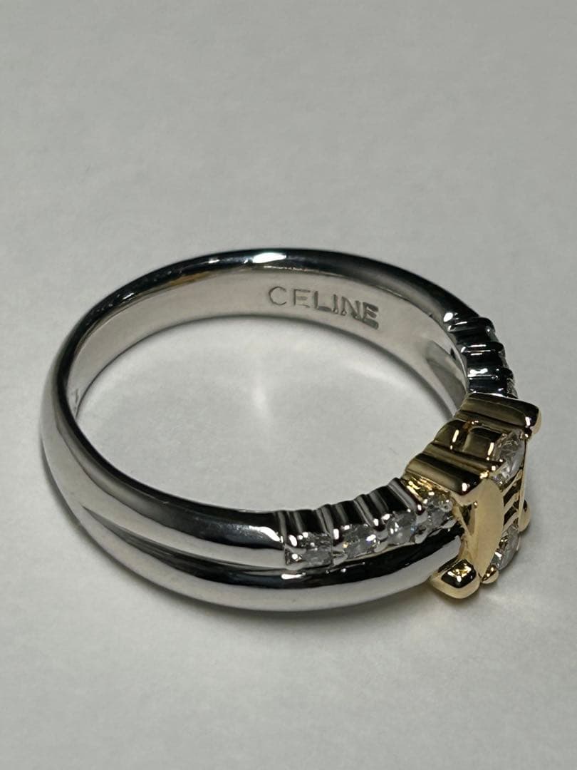 【美品】CELINE ダイヤモンドリング750ゴールド 900プラチナ　12号