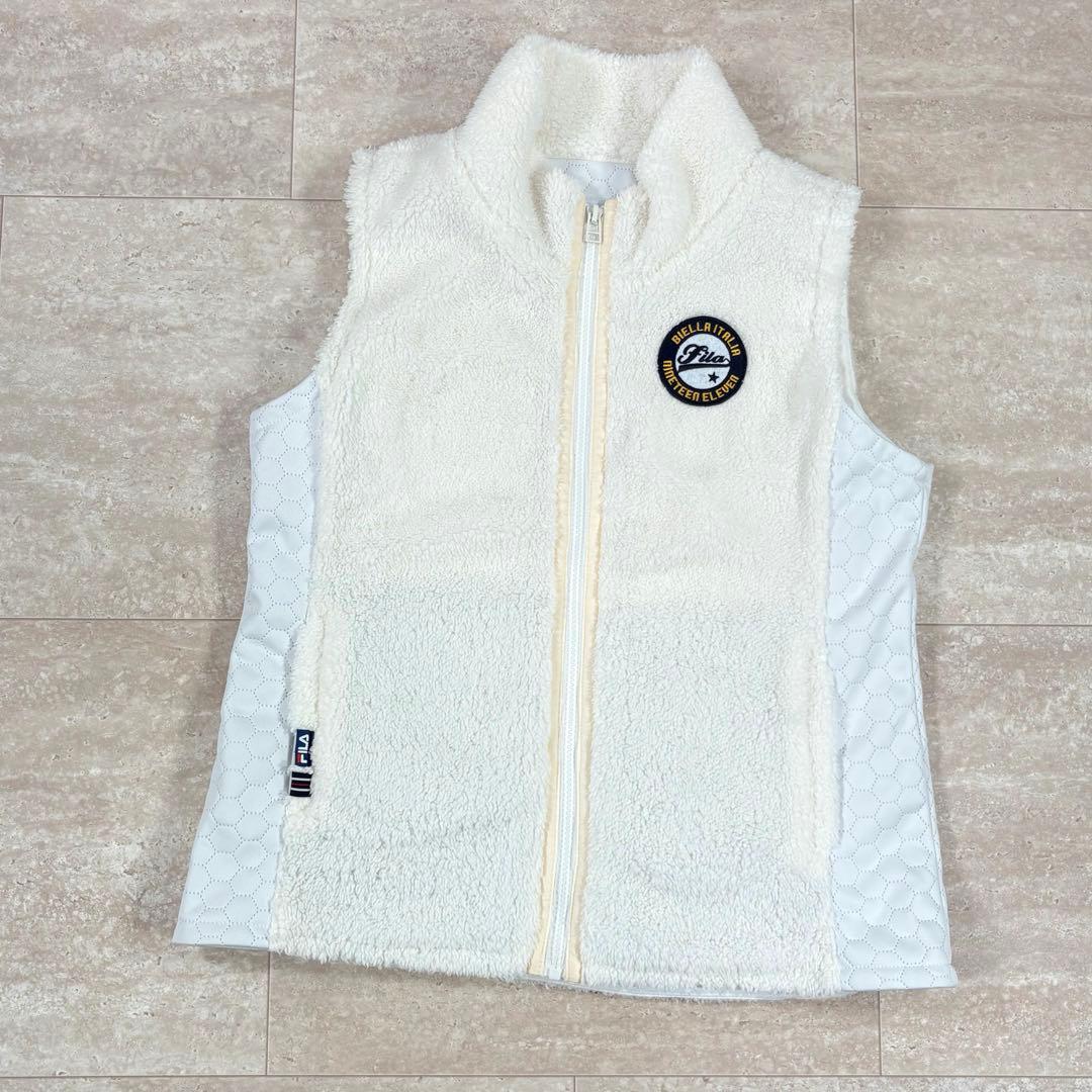 【フィラゴルフ】セットアップ　ボアベスト　スカートリバーシブル　ホワイト　L