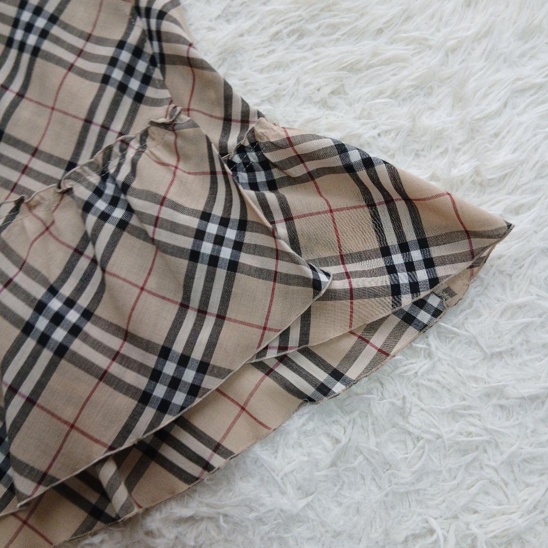 【BURBERRY BLUE LABEL】ノバチェック　フレア　薄手巻きスカート