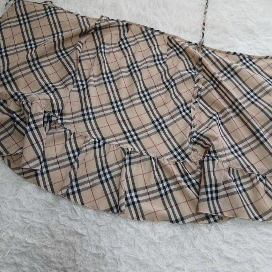 【BURBERRY BLUE LABEL】ノバチェック　フレア　薄手巻きスカート