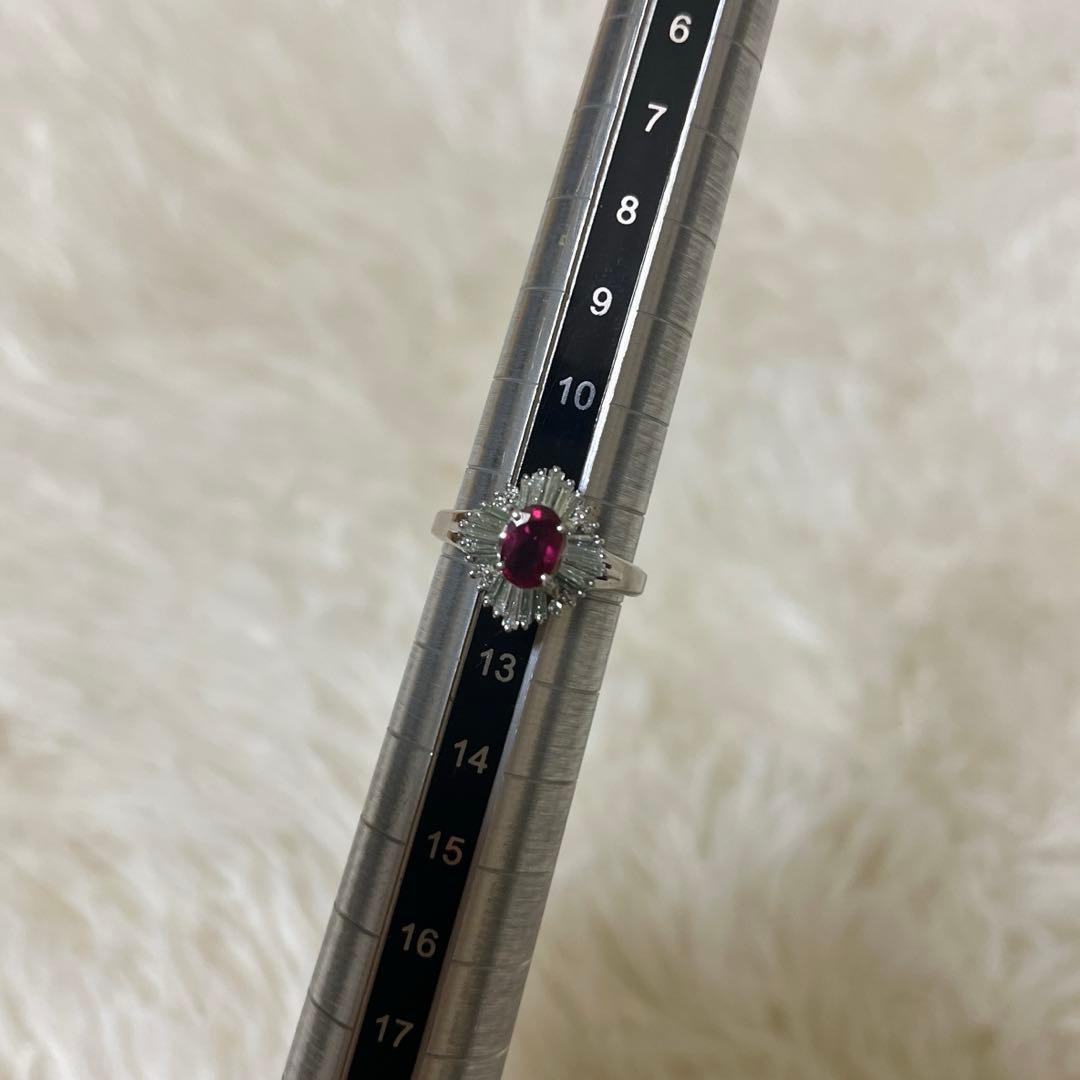 ルビー指輪　プラチナ　リング　ダイヤモンド Pt 900 刻印あり