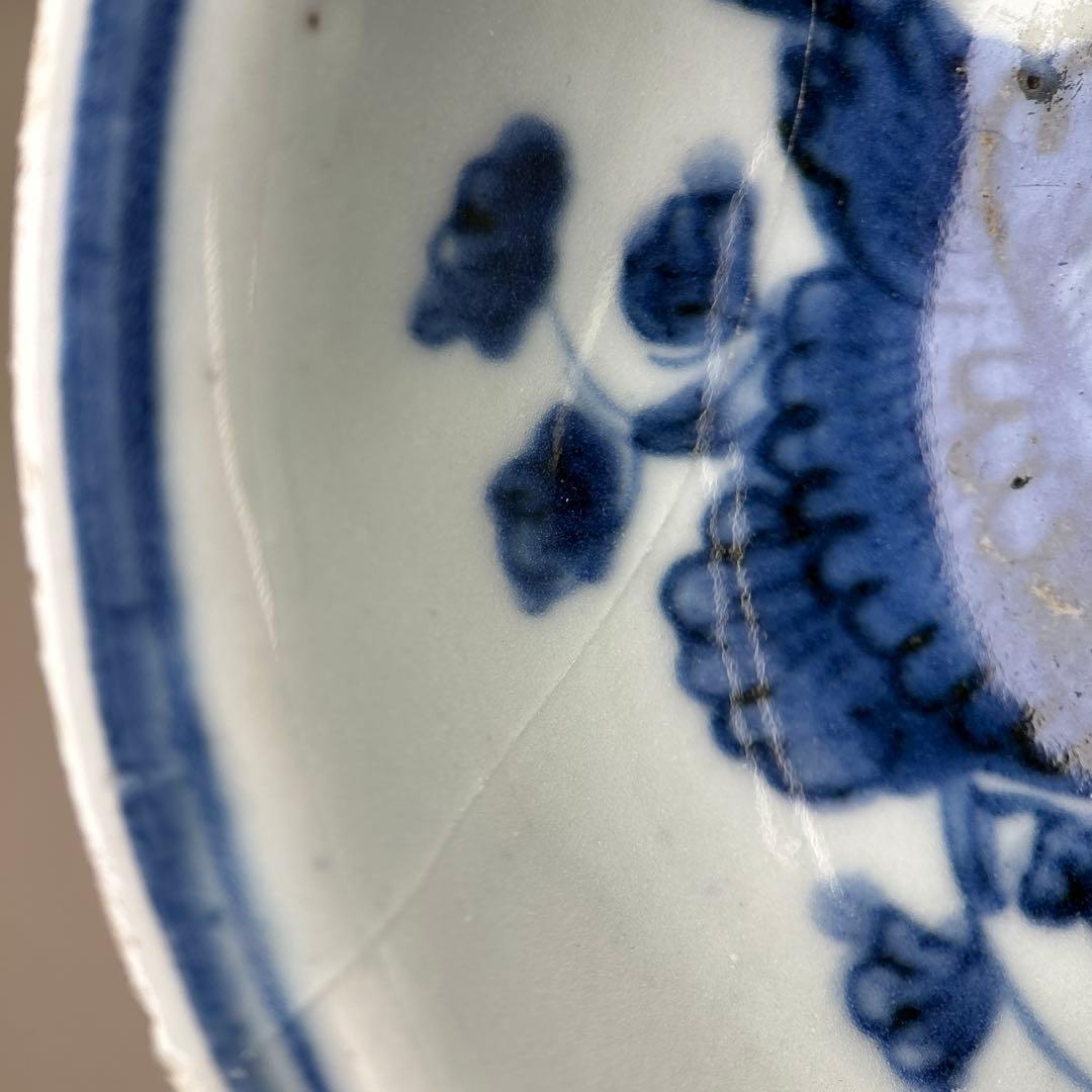 白磁 染付 李朝 朝鮮陶器 古伊万里 染付鉢 アンティーク白磁 古玩 1