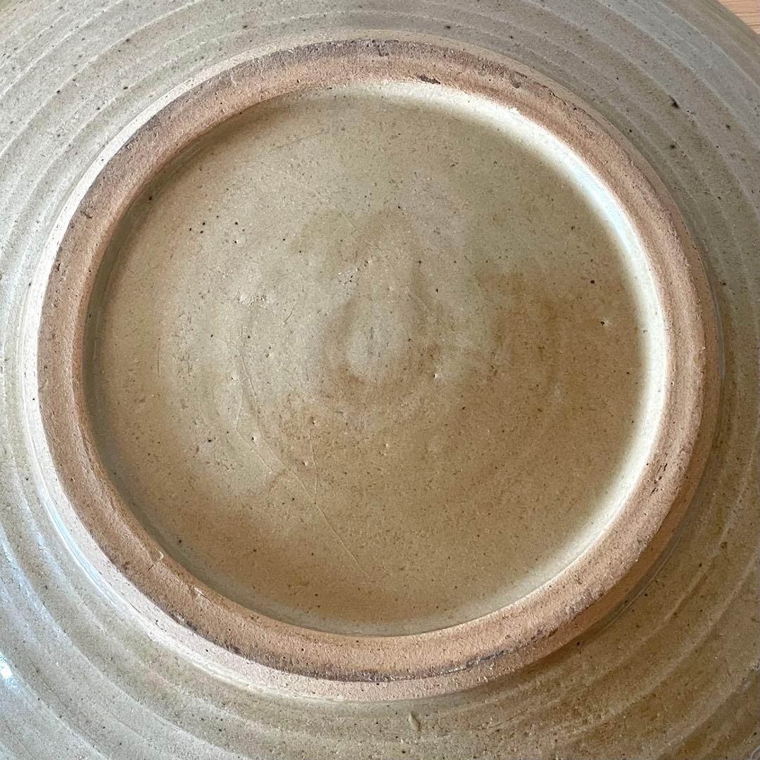 白釉鉄絵皿 「天味無限 草玄」 江口草玄？ 詳細不明 一尺六寸 大皿 唐津 瀬戸